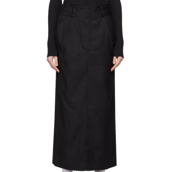 Open Yy Fly Out Maxi Skirt with Slit Detail in Black Size Small (NWT) - Picture 1 of 11